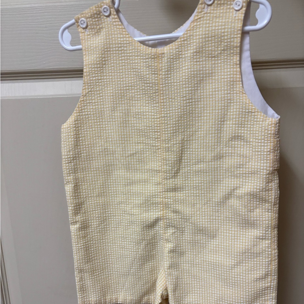 Monday’s Child Yellow Seersucker Infant Jon Jon Romper size 2